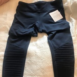 Navy blue moto skinny leggings
